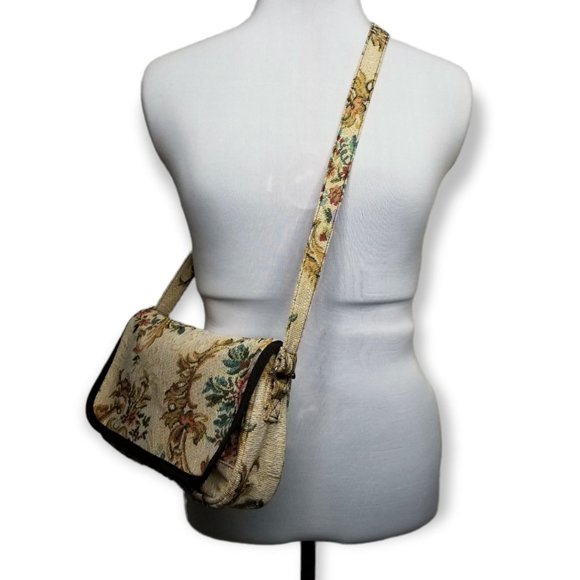 Floral Tapestry Shoulder Bag With Adjustable Strap FairyCore Nature CottageCore - Picture 3 of 10